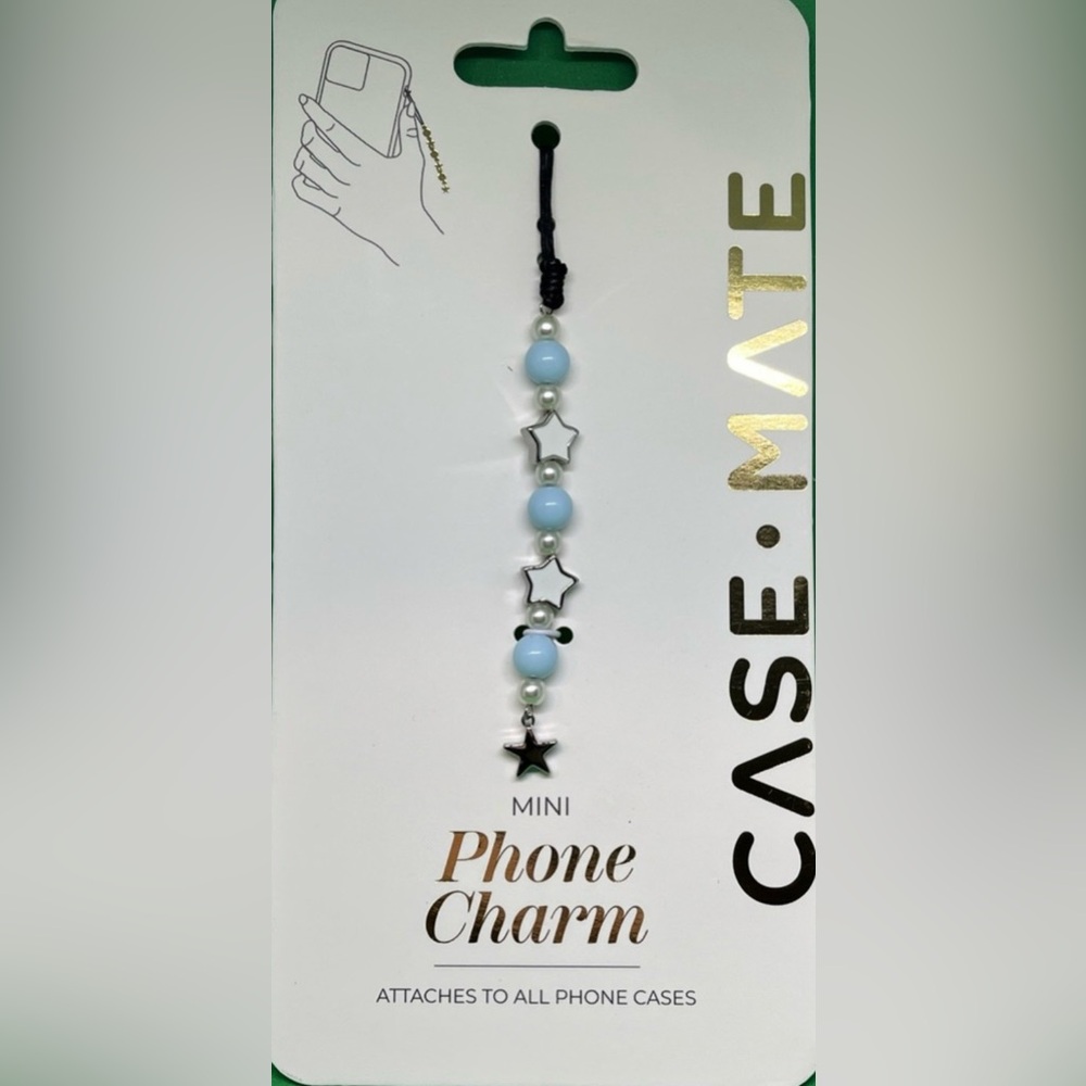 Case-Mate Mini Phone Charm - Light Blue and Silver